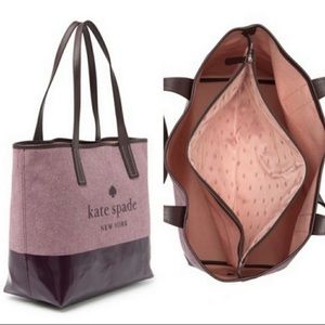 Kate Spade Street Logo Ash Leather Plum Tote